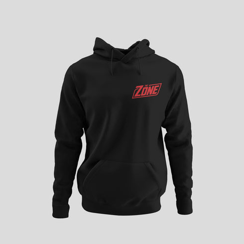 The Zone - Kapucnis pulcsi piros hát és mellkas logóval