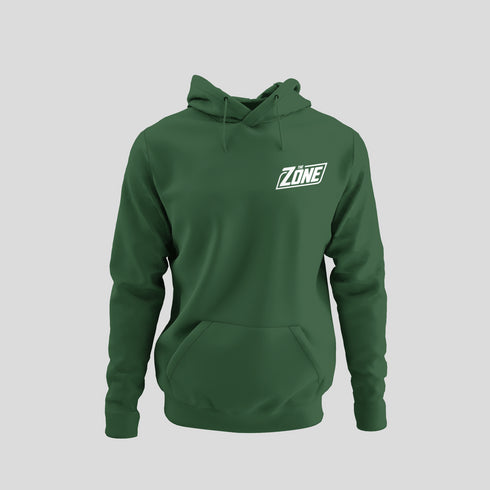 The Zone - Kapucnis pulcsi mellkas logóval, hátul Nagy Norbi 2x European Champion grafika