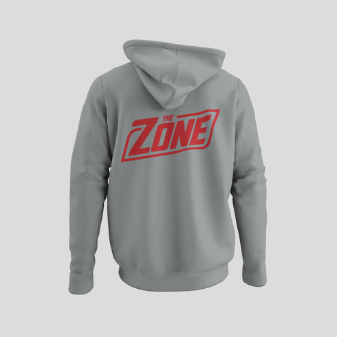 The Zone - Kapucnis pulcsi piros hát és mellkas logóval