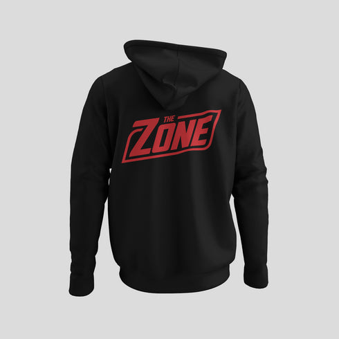 The Zone - Kapucnis pulcsi piros hát és mellkas logóval